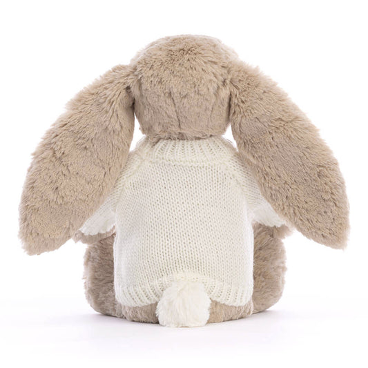 Bashful Beige Bunny With Personalized Cream Jumper - US 4727
