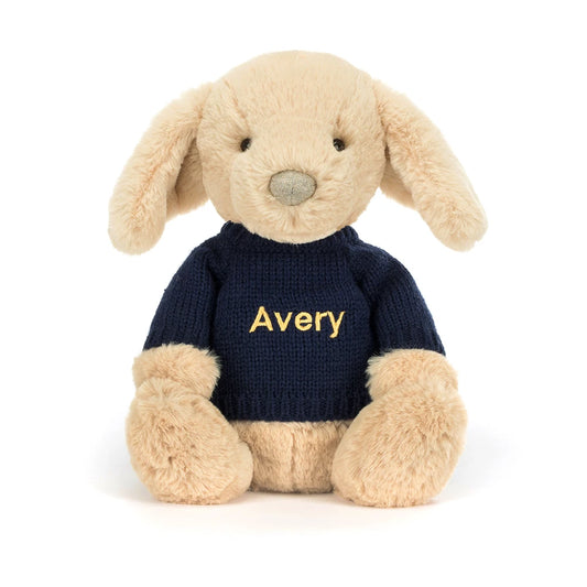 Bashful Luxe Puppy Orlando With Personalized Navy Jumper - US 7272