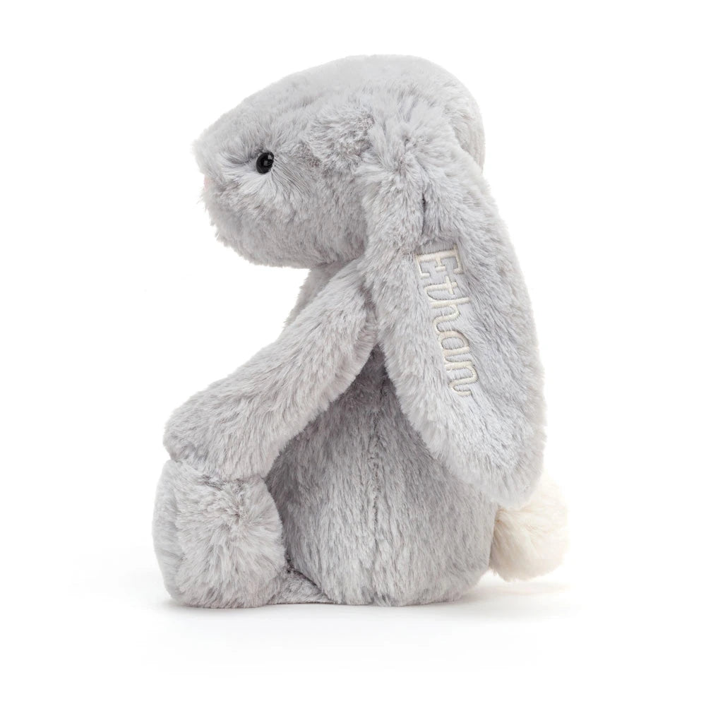 Personalized Bashful Silver Bunny Medium - US 4414