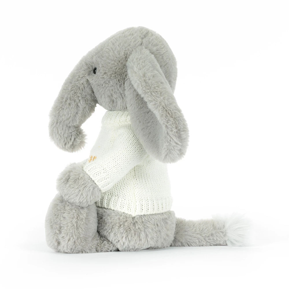Bashful Luxe Elephant Thuddeus With Personalized Cream Jumper - US 0887