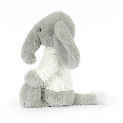 Bashful Luxe Elephant Thuddeus With Personalized Cream Jumper - US 0887