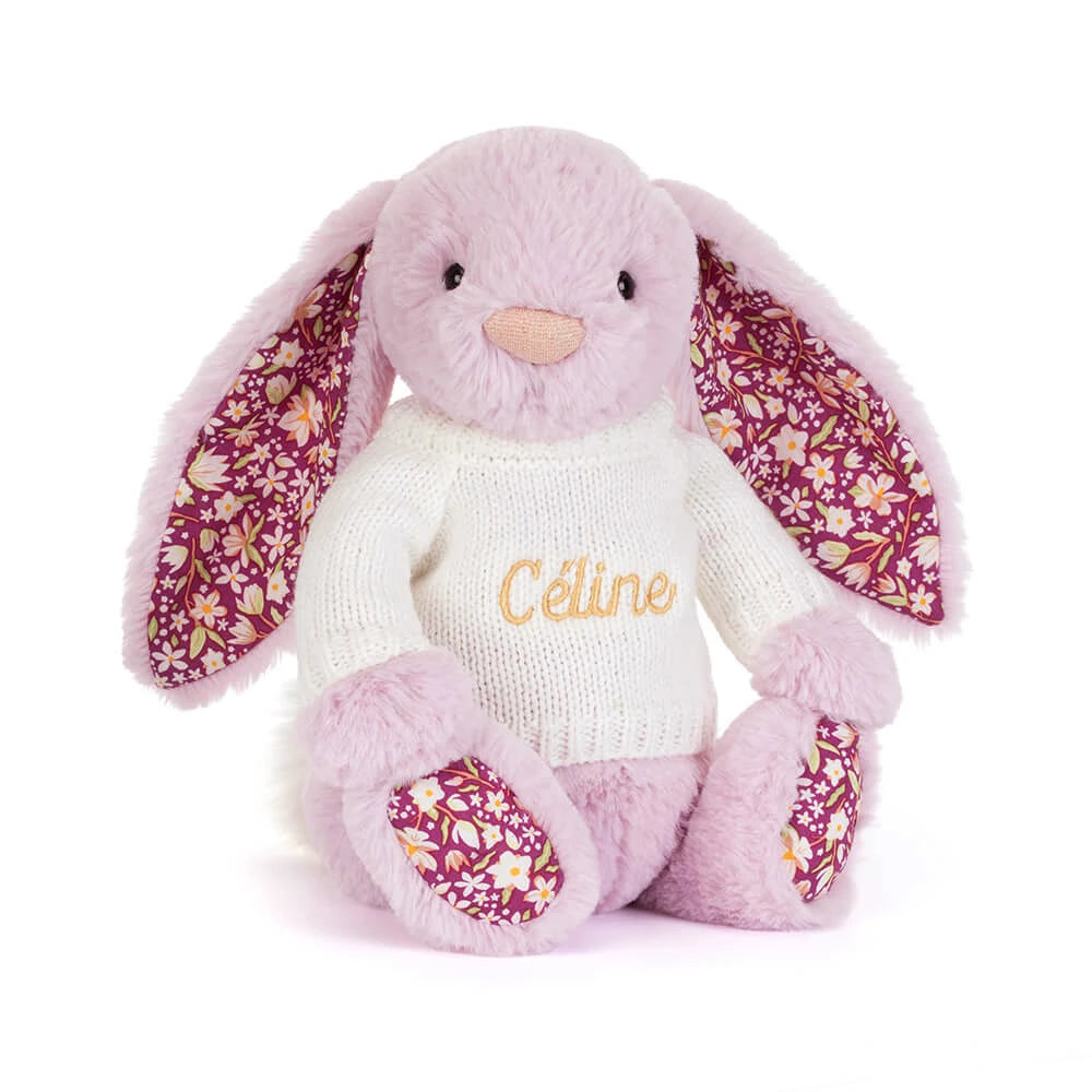 Thistlepop Blossom Luxe Bunny With Personalized Cream Jumper - US 6329