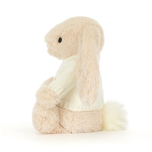 Bashful Luxe Bunny Willow With Personalized Cream Jumper - US 7691
