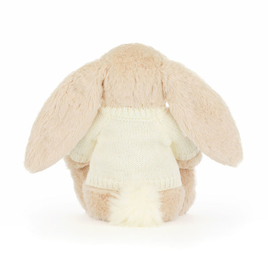 Bashful Luxe Bunny Willow With Personalized Cream Jumper - US 7691