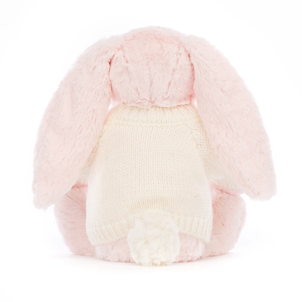 Bashful Pink Bunny With Personalized Cream Jumper - US 2288
