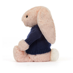 Bashful Blush Bunny With Personalized Navy Jumper - US 6369