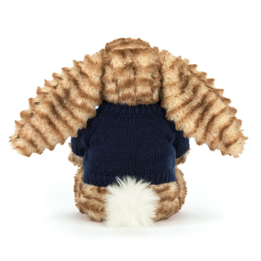 Bashful Luxe Bunny Juniper With Personalized Navy Jumper - US 3348