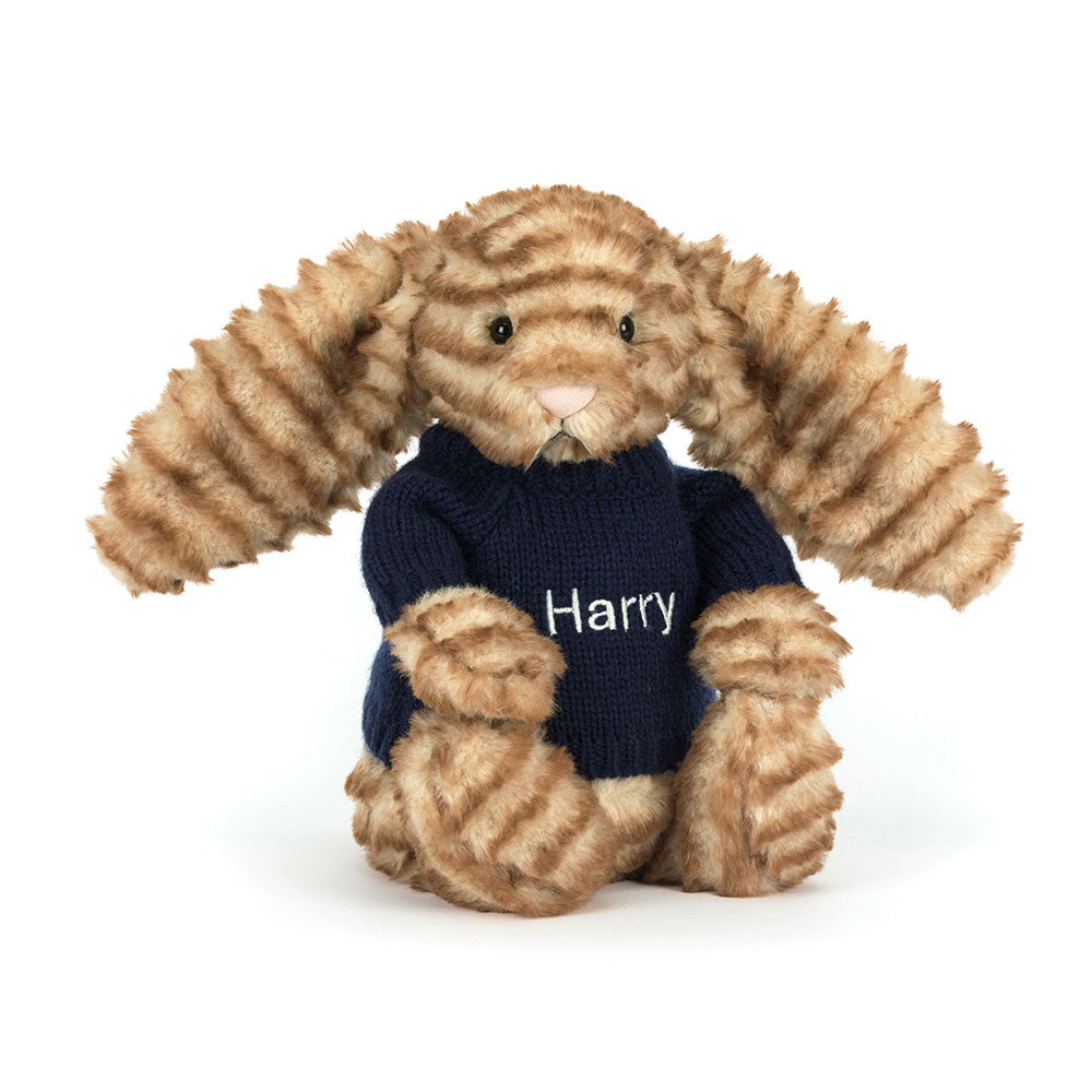 Bashful Luxe Bunny Juniper With Personalized Navy Jumper - US 3348
