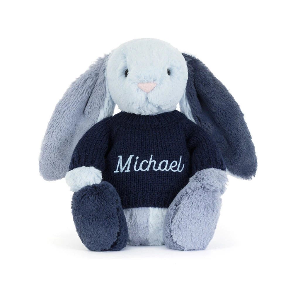 Puddlesea Bunny With Personalized Navy Jumper - US 1914