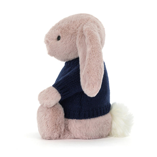 Bashful Luxe Bunny Rosa With Personalized Navy Jumper - US 1170