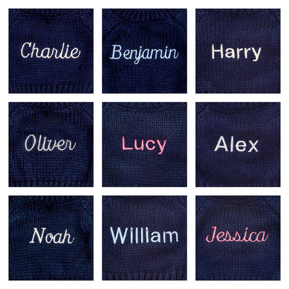 Bashful Fudge Puppy With Personalized Navy Jumper - US 6284