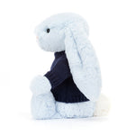 Bashful Blue Bunny With Personalized Navy Jumper - US 6472
