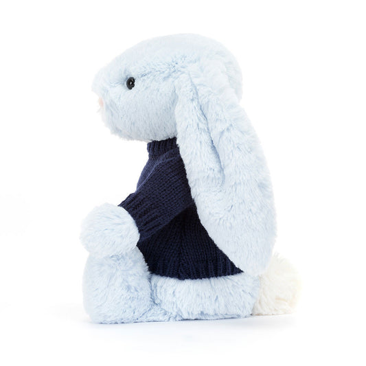 Bashful Blue Bunny With Personalized Navy Jumper - US 6472