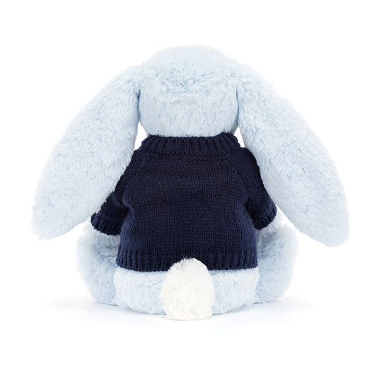 Bashful Blue Bunny With Personalized Navy Jumper - US 6472