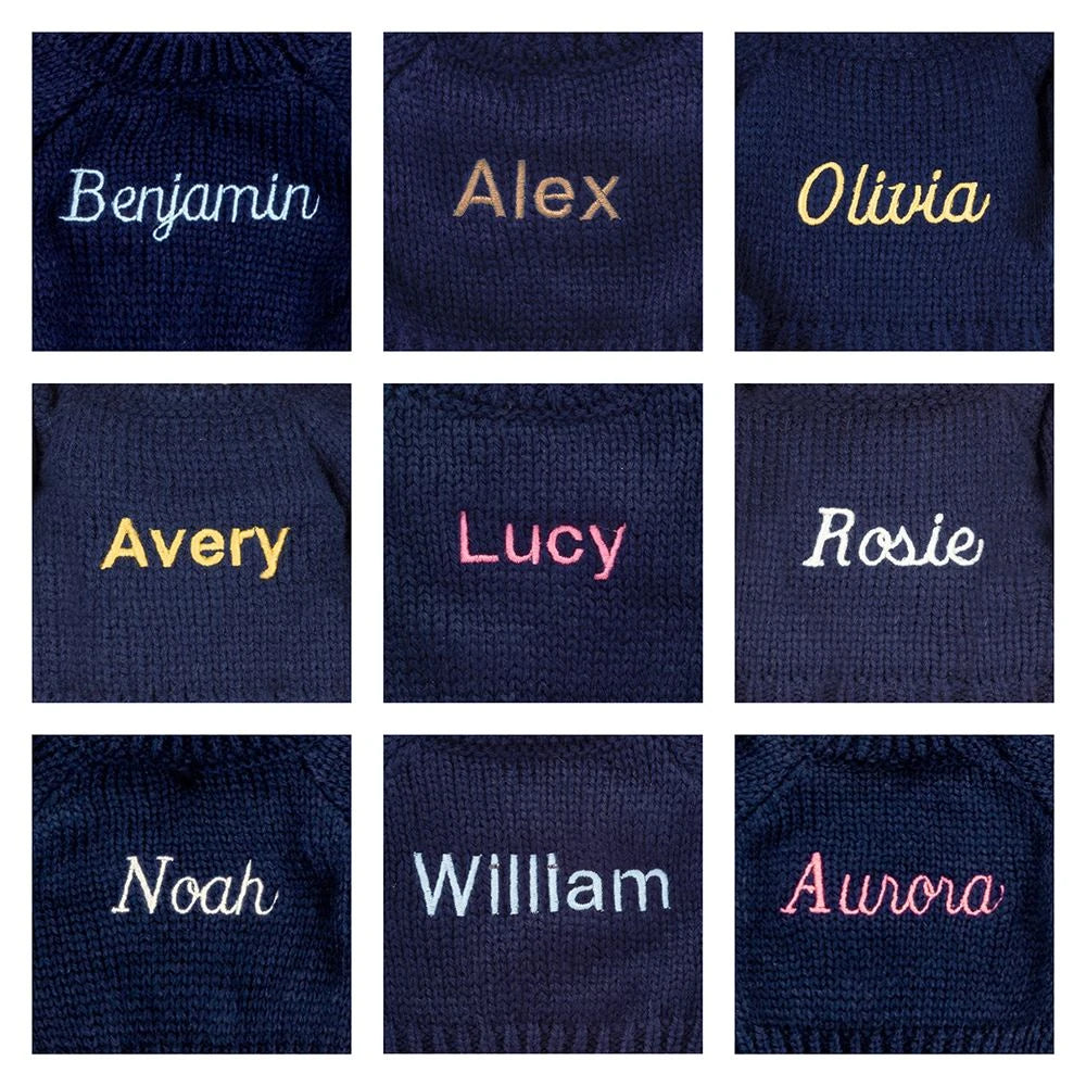 Blossom Cream Bunny 'Berry' With Personalized Navy Jumper - US 0848