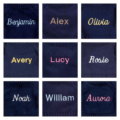 Blossom Silver Bunny 'Bloom' With Personalized Navy Jumper - US 1297