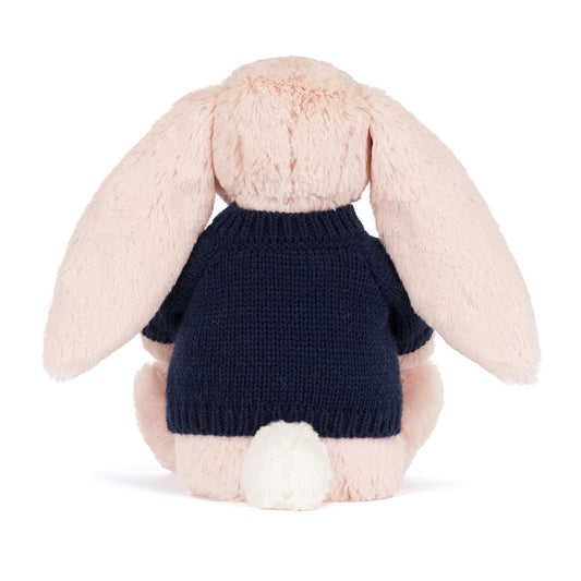 Blossom Blush Bunny 'Cherry' With Personalized Navy Jumper - US 7435