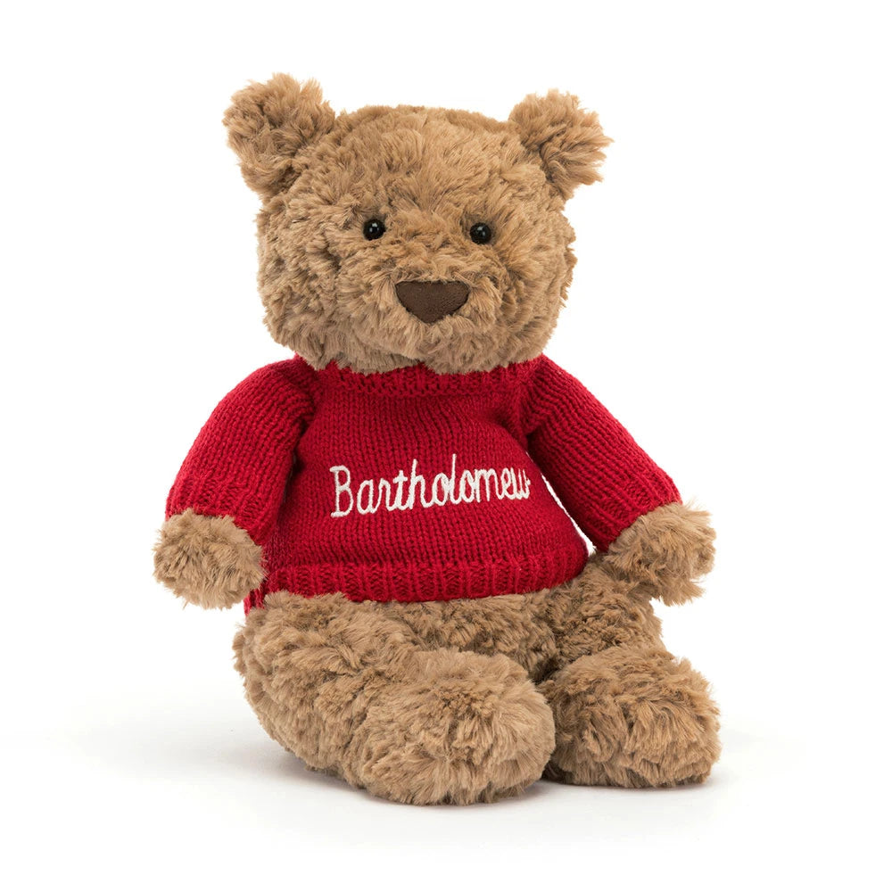 Bartholomew Bear With Personalized Red Jumper - US 9711
