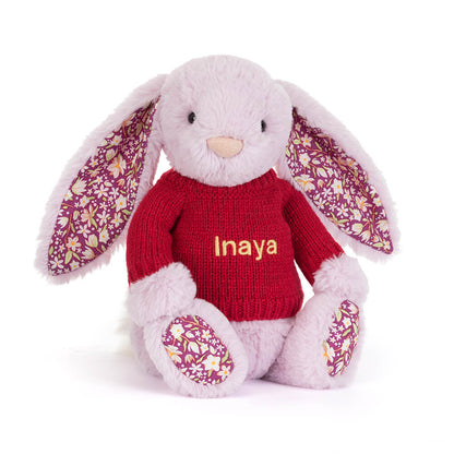 Thistlepop Blossom Luxe Bunny With Personalized Red Jumper - US 1772