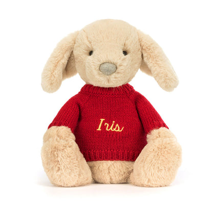 Bashful Luxe Puppy Orlando With Personalized Red Jumper - US 1110