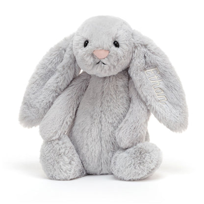 Personalized Bashful Silver Bunny Medium - US 4414