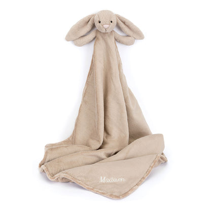 Personalized Bashful Beige Bunny Blankie - US 6352