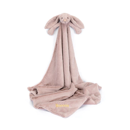 Personalized Bashful Luxe Bunny Rosa Blankie - US 5973